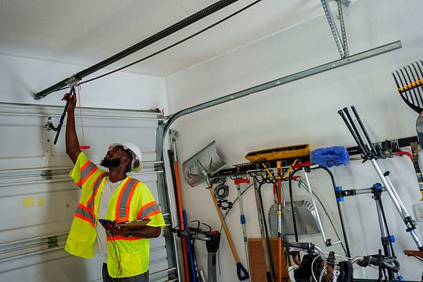 Professional Garage Door Panel Replacement technician working in Orange County County, NY